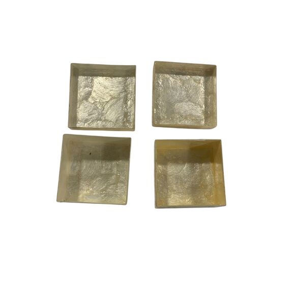 Set of 2 Capiz Shell Trinket Boxes Bird Design Cardinal Goldfinch Philippines - Picture 5 of 11